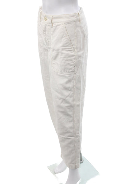 J Crew Women White Cotton Chinos Size 2