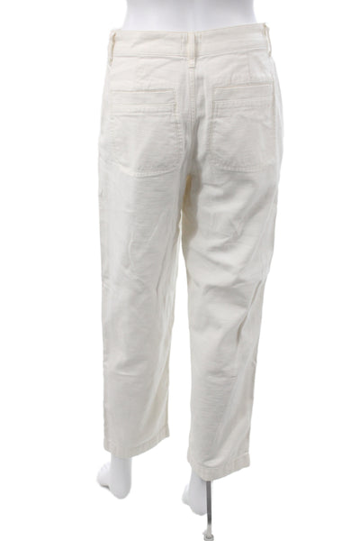 J Crew Women White Cotton Chinos Size 2