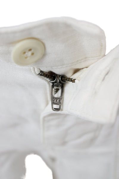 J Crew Women White Cotton Chinos Size 2