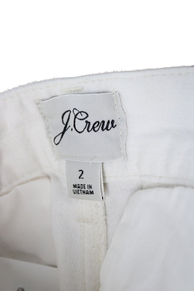 J Crew Women White Cotton Chinos Size 2