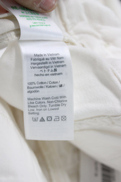 J Crew Women White Cotton Chinos Size 2