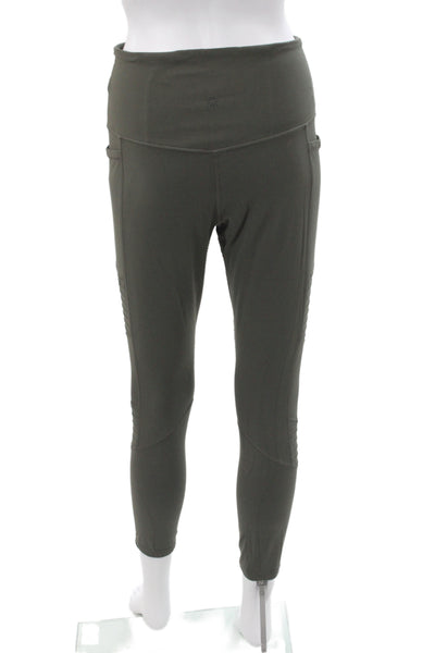 Athleta Womens Ankle Leggings Green Athleisure Solid Nylon Size M