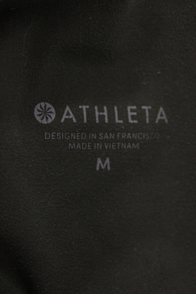 Athleta Womens Ankle Leggings Green Athleisure Solid Nylon Size M
