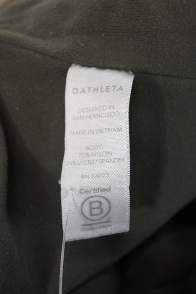 Athleta Womens Ankle Leggings Green Athleisure Solid Nylon Size M