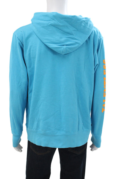 Talentless Mens Pullover Hoodie Blue Cotton Crewneck Drawstring Logo Size L