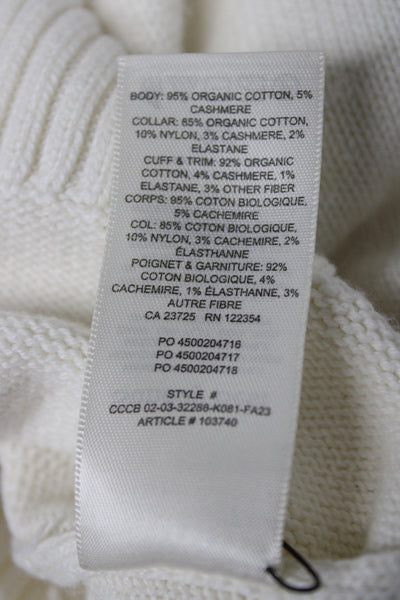 Sunday Best Women Pullover Mock Neck Organic Cotton Ivory Long Sleeve Size S