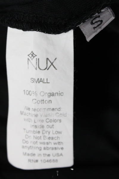 Nux Women Basic Black Organic Cotton Crew Neck Sleeveless Tank Size S