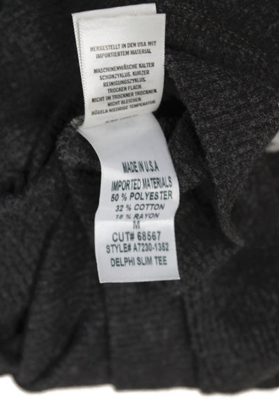Agolde Womens Basic Crew Neck Long Sleeve T-Shirt Gray Polyester Size M