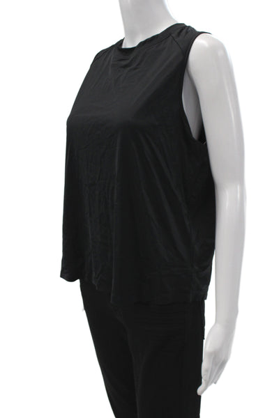 Spanx Womens Basic Athleisure Black Tank Sleeveless Crew Neck Size M