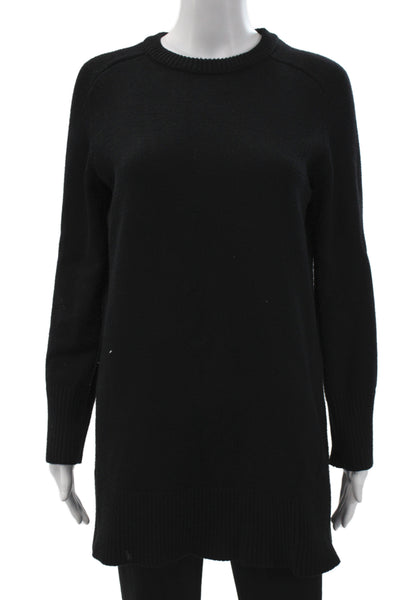 Zara Womens Pullover Black Crew Neck Long Sleeve Size S