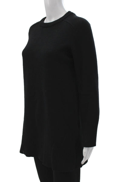 Zara Womens Pullover Black Crew Neck Long Sleeve Size S