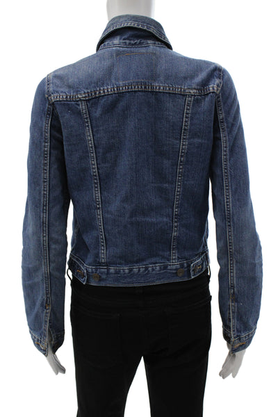Levi Strauss & Co Womens Basic Jacket Blue Cotton Button Long Sleeve Size XS