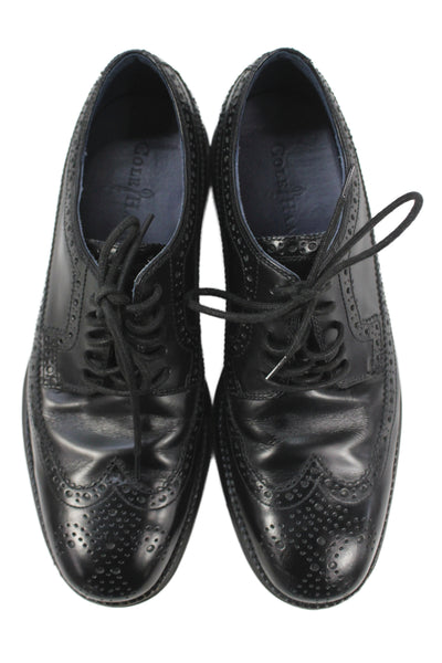 Cole Haan Mens Leather Lace-Up Tied Oxford Shoes Black Size 9.5