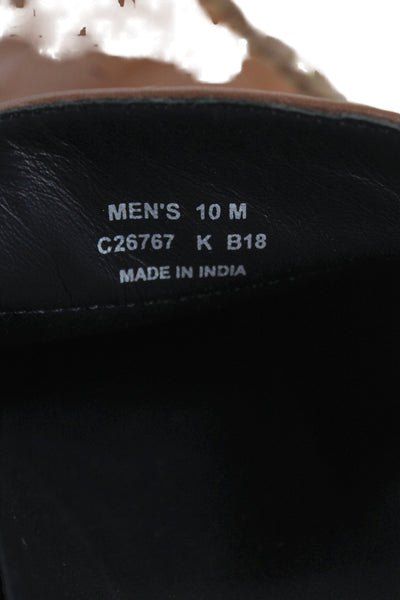 Cole Haan Mens Leather Apron Almond Toe Loafers Brown Size 10