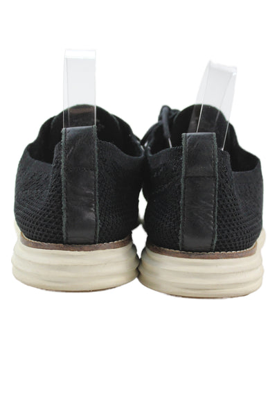 Cole Haan Mens Round Toe Knitted Lace-Up Shoes Black Size 9.5