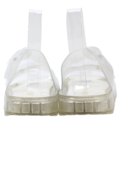 Cushionaire Womens Buckled Platform Sandals Clear Size 7