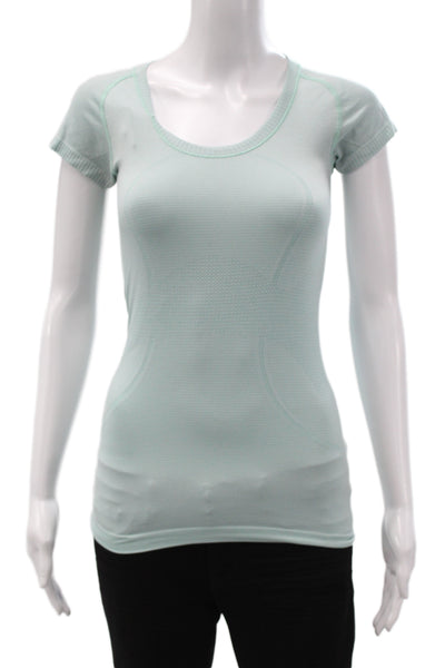 Lululemon Women Green Scoop Neck Short Sleeve T-Shirt Size 2