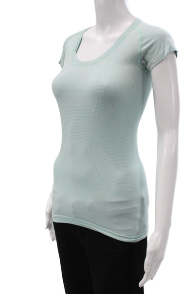 Lululemon Women Green Scoop Neck Short Sleeve T-Shirt Size 2