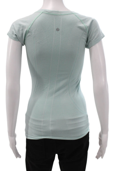 Lululemon Women Green Scoop Neck Short Sleeve T-Shirt Size 2