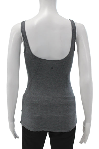 Lululemon Women Basic Gray Scoop Neck Sleeveless Cotton Tank Size 4