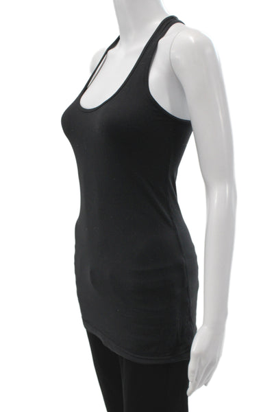 Lululemon Womens Black Cotton Scoop Neck Basic Tank Sleeveless Size 4