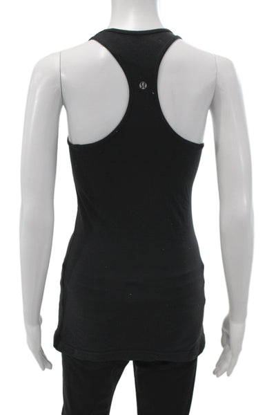 Lululemon Womens Black Cotton Scoop Neck Basic Tank Sleeveless Size 4