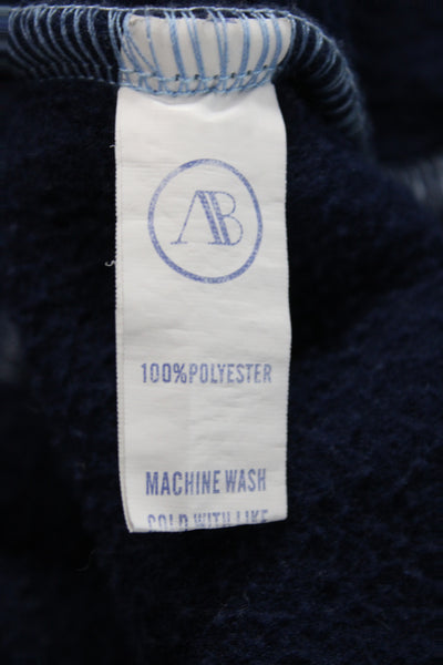 Addison Bay Women Pullover Sweatshirt Blue Colorblock High Neck Size S