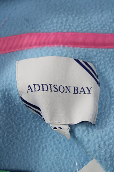 Addison Bay Women Pullover Sweatshirt Blue Colorblock High Neck Size S