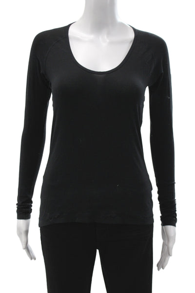 Nike Women Jersey Scoop Neck Long Sleeve T-Shirt Black Size S
