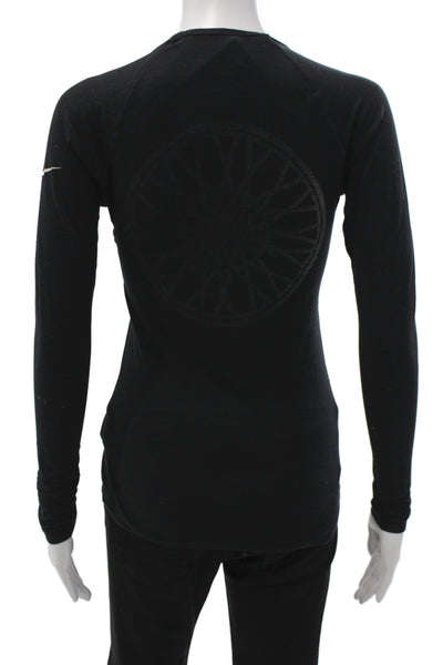Nike Women Jersey Scoop Neck Long Sleeve T-Shirt Black Size S