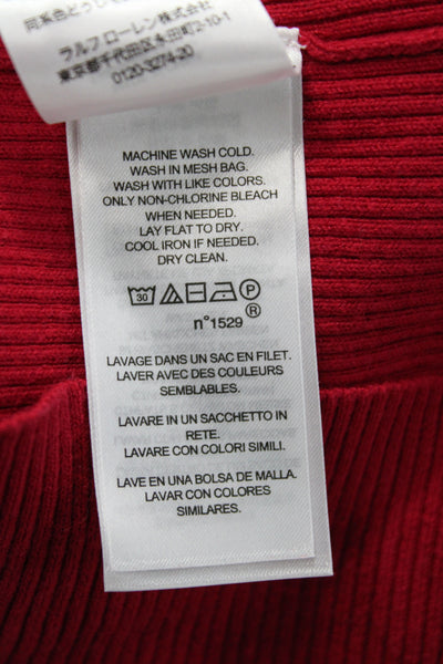 Lauren Ralph Lauren Womens Red Turtleneck Pullover Sweater Long Sleeve Size XS
