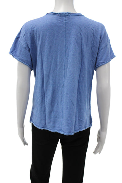 Rag & Bone Womens Basic Short Sleeve T-Shirt Blue Pima Cotton Size S
