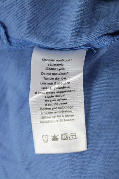 Rag & Bone Womens Basic Short Sleeve T-Shirt Blue Pima Cotton Size S