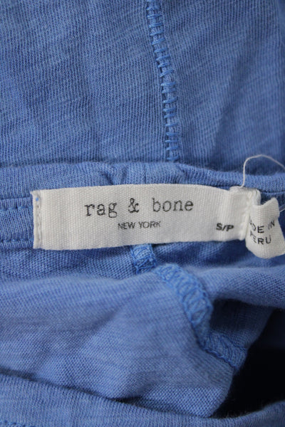 Rag & Bone Womens Basic Short Sleeve T-Shirt Blue Pima Cotton Size S