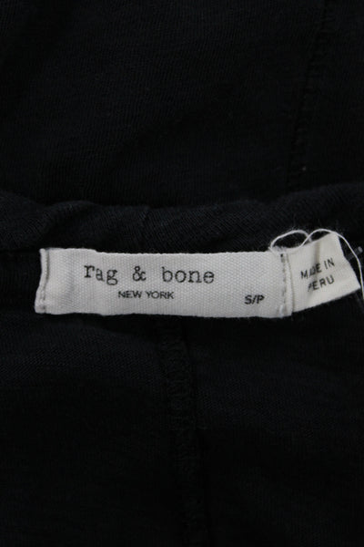 Rag & Bone Womens Basic T-Shirt Black V-Neck Pima Cotton Short Sleeve Size S