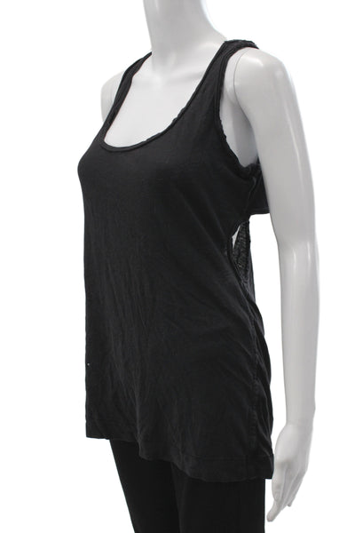 Rag & Bone Womens Basic Tank Black Scoop Neck Sleeveless Cotton Size S