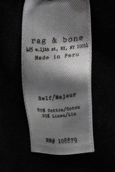 Rag & Bone Womens Basic Tank Black Scoop Neck Sleeveless Cotton Size S