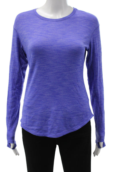 Lululemon Women Pullover T-Shirt Purple Long Sleeve Crew Neck Size 4
