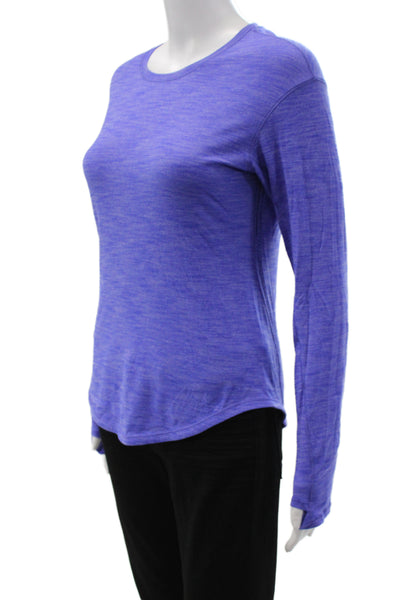 Lululemon Women Pullover T-Shirt Purple Long Sleeve Crew Neck Size 4