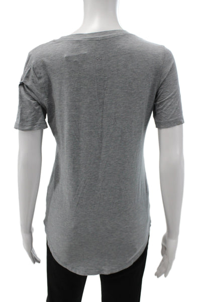 Lululemon Womens Gray V-Neck Basic T-Shirt Short Sleeve Athleisure Size 4