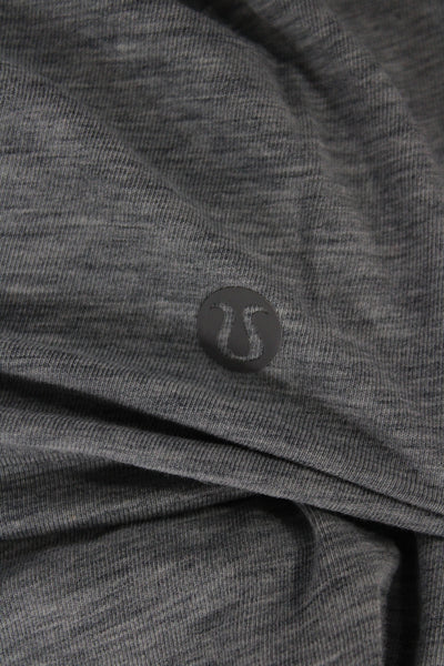 Lululemon Womens Gray V-Neck Basic T-Shirt Short Sleeve Athleisure Size 4
