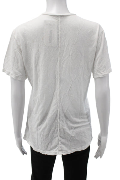 Monrow Womens White Tencel V-Neck Short Sleeve Basic T-Shirt Size XS