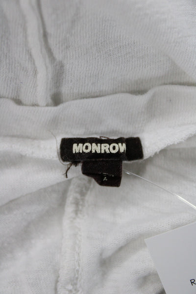 Monrow Womens White Tencel V-Neck Short Sleeve Basic T-Shirt Size XS