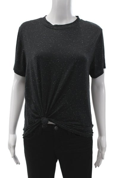 Lululemon Women Spotted Black Cotton Sleeveless Crew Basic Tee Size 4