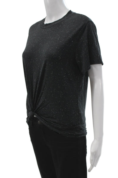 Lululemon Women Spotted Black Cotton Sleeveless Crew Basic Tee Size 4