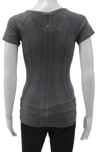 Lululemon Women Basic Scoop Neck Short Sleeve T-Shirt Gray Size 4