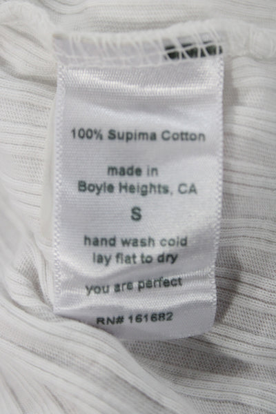 Perfect White Tee Womens Basic V-Neck Supima Cotton Short Sleeve T-Shirt Size S