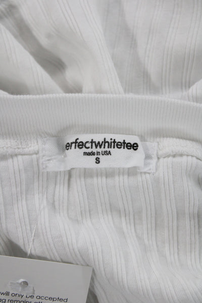 Perfect White Tee Womens Basic V-Neck Supima Cotton Short Sleeve T-Shirt Size S