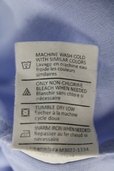 Vince Women Basic Button-Up Blue 100% Cotton Collared Long Sleeve Size S
