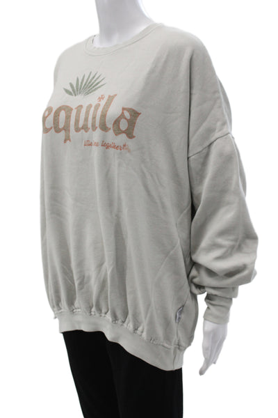 The Laundry Room Womens Pullover Sweatshirt Gray Crew Neck Long Sleeve Size S